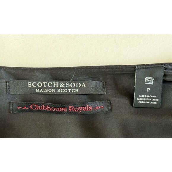 Scotch & Soda Maison Scotch Clubhouse Royals Black Midi True Wrap Over Dress PS - Picture 6 of 13
